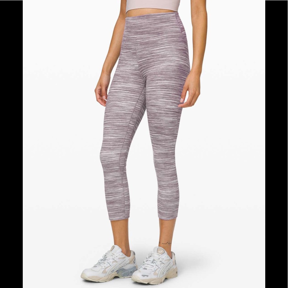 Lululemon Align 21” Crop Black Cherry White Purple